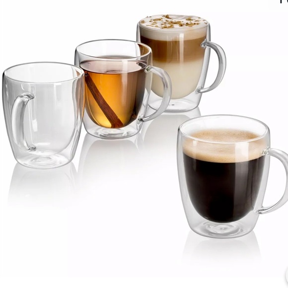 Set of 4 clear glass coffee mug Tea mug Espresso - Picture 7 of 10